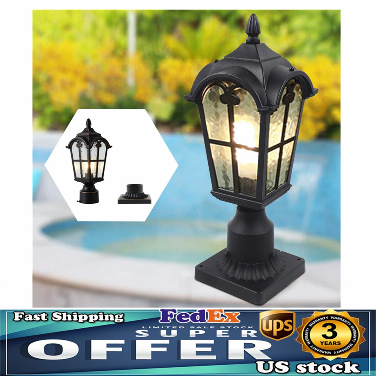 Post Pole Light Electric Exterior Lamp Post Light Driveway Outdoor