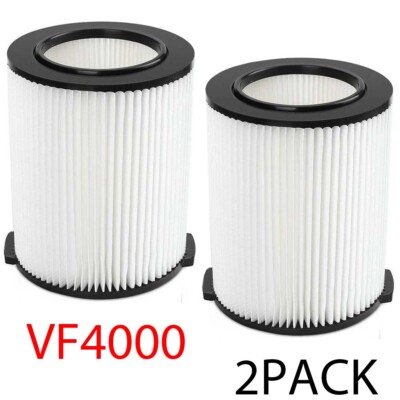 2Pcs VF4000 Replacement RIDGID Wet/Dry Washable Vacuum Garage Vac Pleated Filter