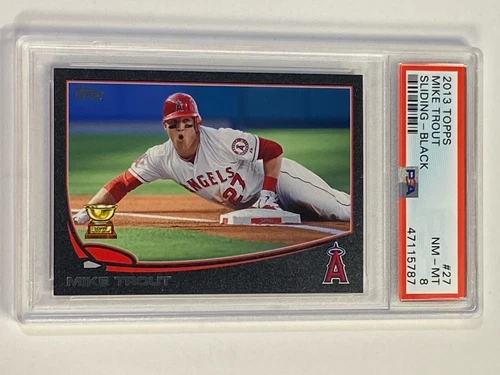 MIKE TROUT 2013 Topps #27 Black Border #/62 Angels PSA 8
