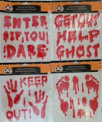 Halloween Bloody Window Gels Sticker Decorations S21, Select: Theme