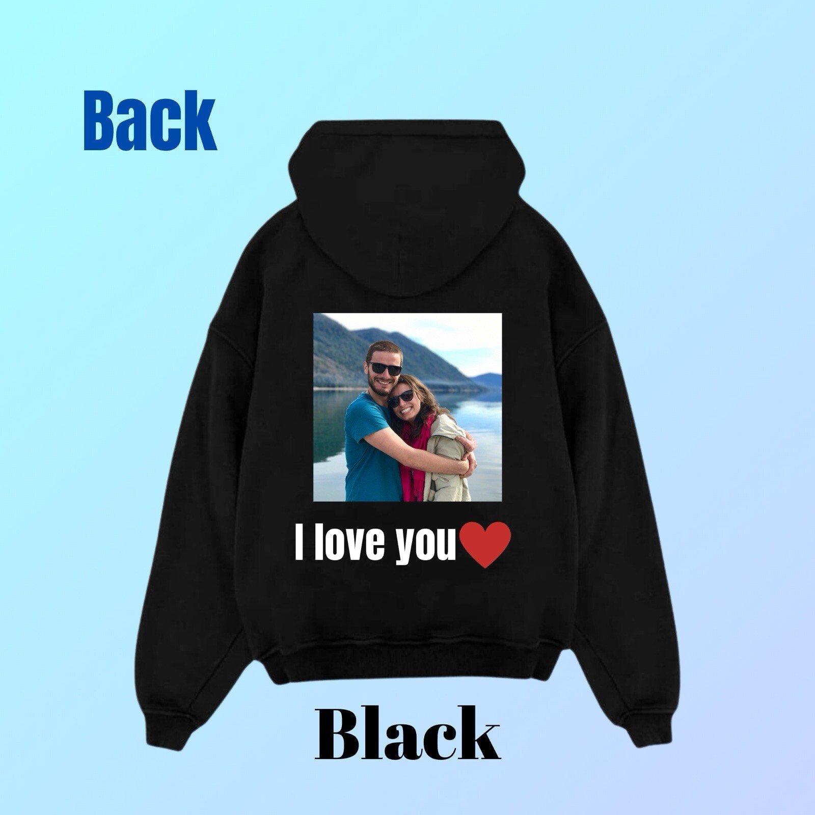 Custom Personalized Printed Hoodie. Add Your Own Custom Logo Texts Photo