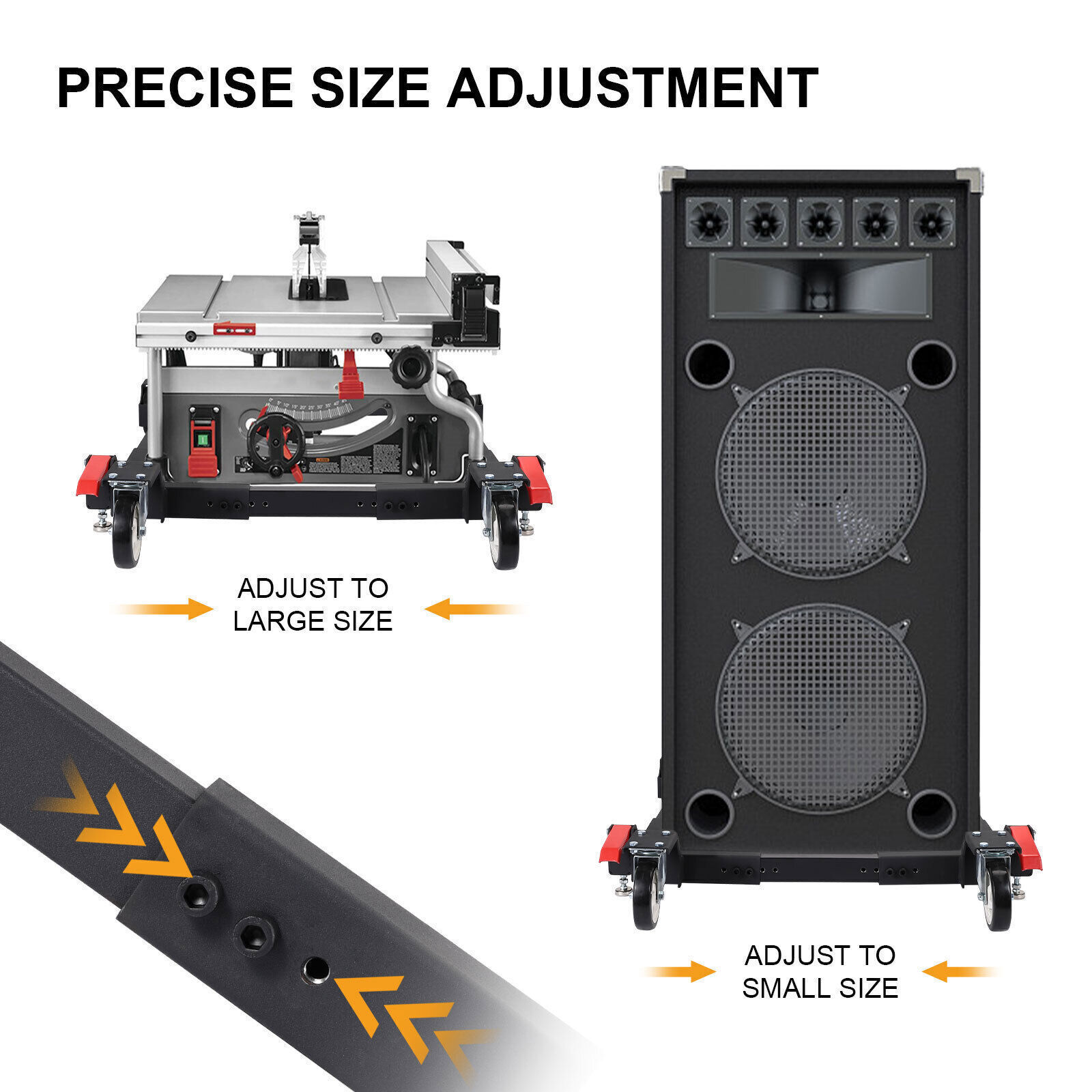 Mobile Base Heavy Duty 1500lbs Capacity Universal Mobile Base for Tools Machines