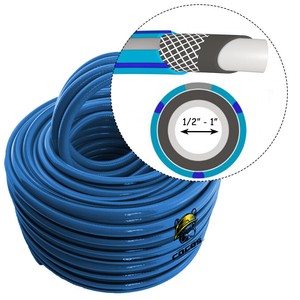 3/4" Schlauch Gartenschlauch Wasserschlauch Blau 4 Lagig 25m 50m