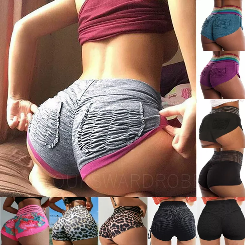  Plus Size Women Sexy V-Wasit Underwear Briefs Sports Yoga Booty  Shorts Black XXL