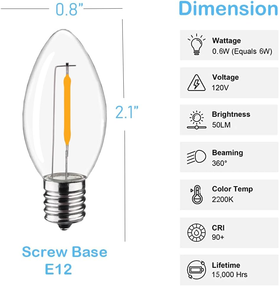 C7 Christmas Replacement LED Light E12 Chandelier Base Night Bulbs 5W 6W 7W NEW eBay
