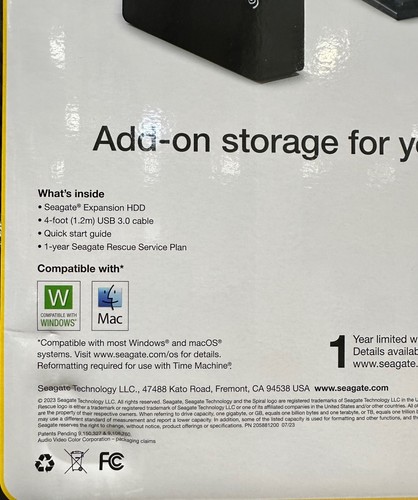Seagate 14TB Expansion External HDD Desktop Hard Drive USB 3.0 Rescue Recovery - Picture 2 of 5