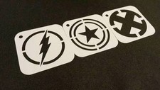 SUPERHERO Set of 3pcs Stencils FLASH CAPTAIN AMERICA X MAN Cupcake Icing Card 