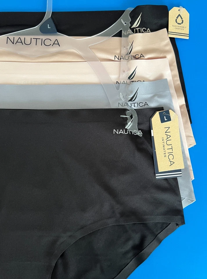 Pack de 5 calzoncillos completos Nautica talla L no show micro bragas recicladas negras nuevos con etiquetas Foto 2 de 4
