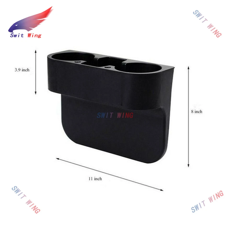 Soporte para taza de bebida negro teléfono bolígrafo tarjeta caja de almacenamiento soporte montaje para asiento de coche hueco Foto 3 de 4