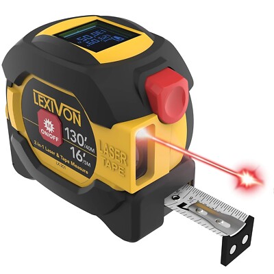 LEXIVON 2 in 1 Digital Laser Tape Measure |130Ft/40M Laser Distance Meter LX-201
