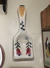 Vintage Japan Ceramic Floral Spoon Rest Penn Dutch Style Painted Wall Hang Tulip