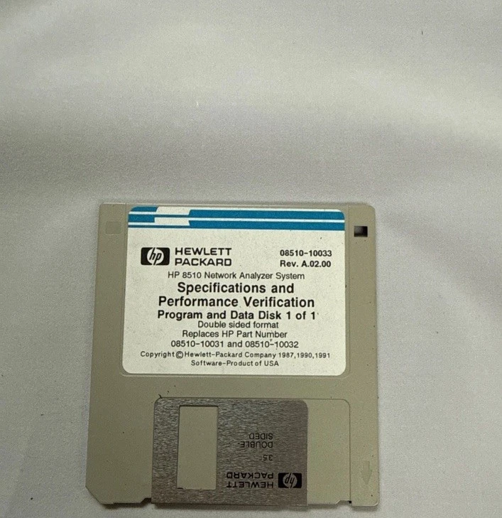 Disco de datos del programa de verificación y especificaciones HP / Agilent 8510. - Imagen 1 de 1