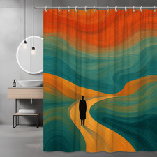 Abstract Colorful Shower Curtain for Modern Home Decor