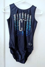 Ozone Gymnastics Leotard Navy Blue Sequins Size AM