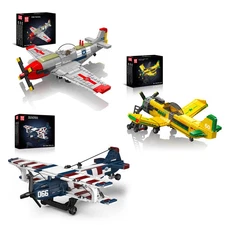 MK 24060 24066 24068 24051 Airplane Model Building Blocks Racing Aircraft 