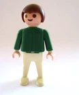 Vintage, Geobra, PLAYMOBIL,  Figure, 1981, Child, Green Shirt (A2)