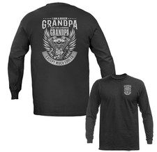 Biker Grandpa Shirt Funny Motorcycle Grandpa Gift Long Sleeve Shirt