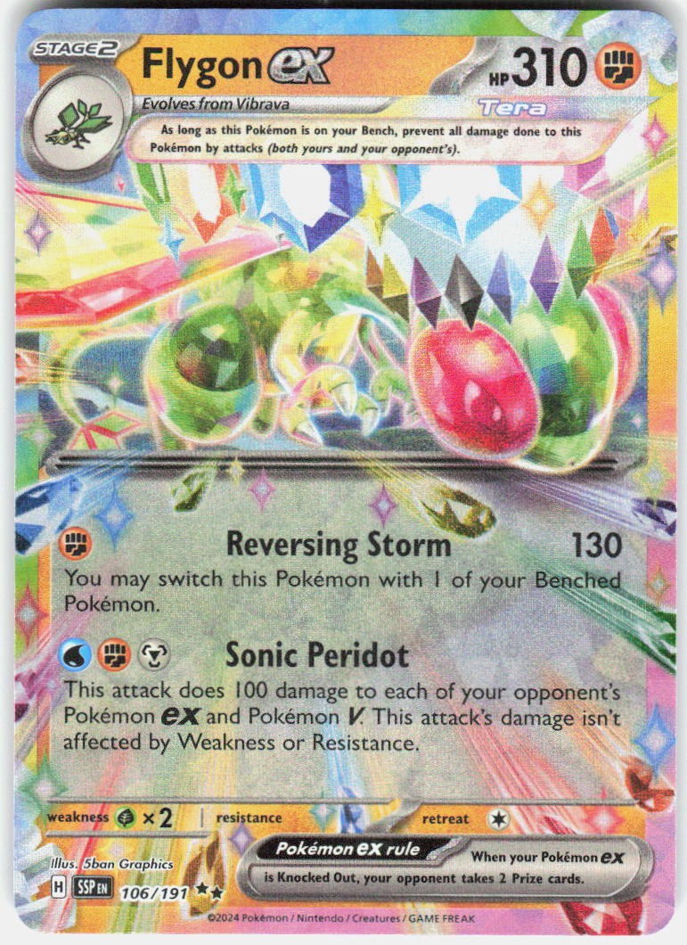 Pokemon TCG Flygon ex Surging Sparks 106/191 Double Rare Holo NM