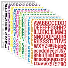 Self Adhesive Alphabet Stickers, 12 Sheets, Mailbox Labels, Notebook Decals