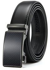 Mens Belt - Mens Ratchet Belt 32" to 38" Waist Adjustable Weaven Texture Black