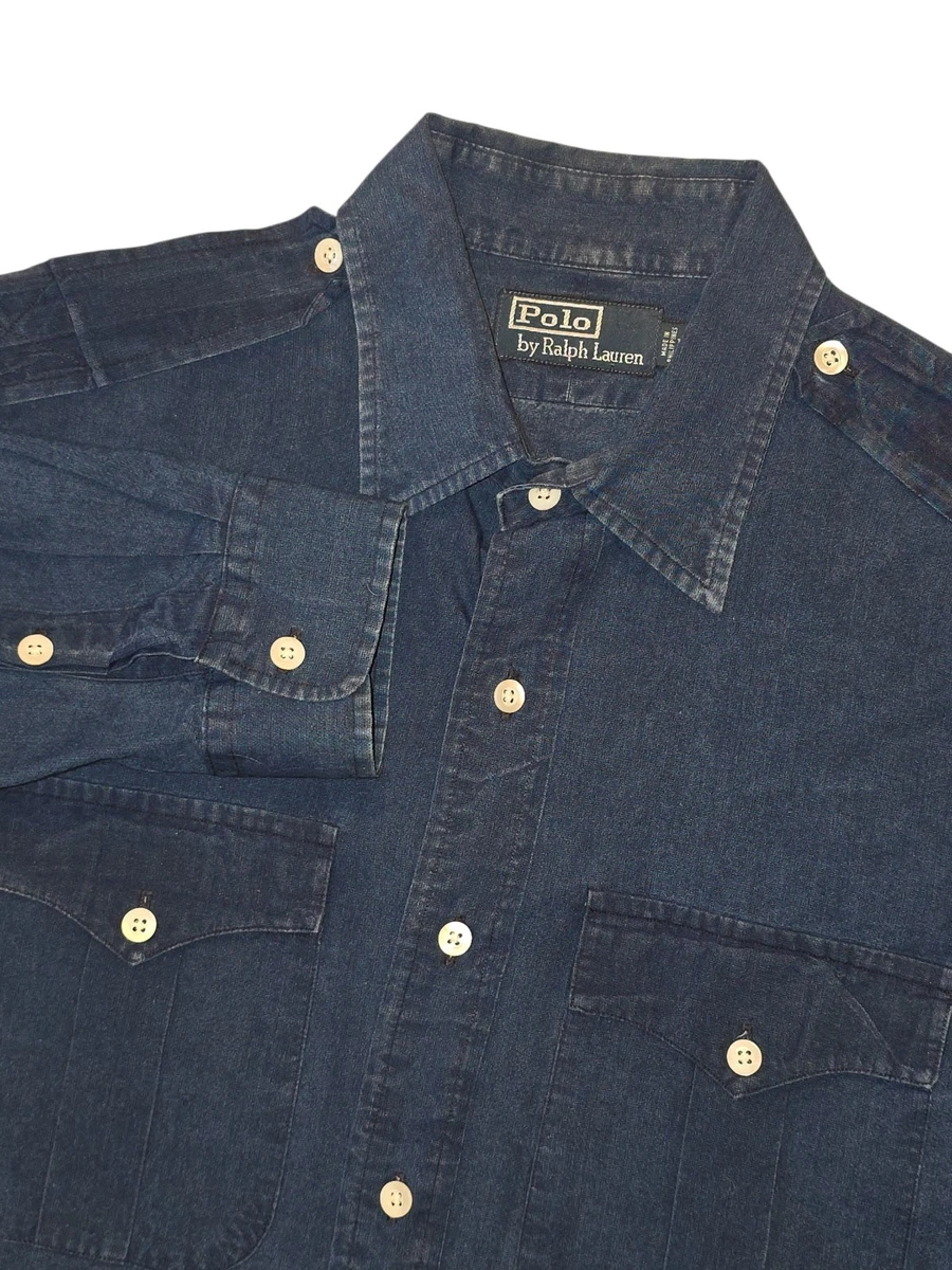 Polo Ralph Lauren Denim Long Sleeve Casual Button-Down Shirts for