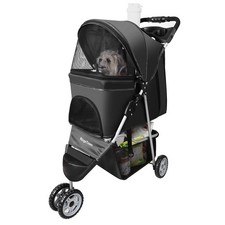 Pet Strollers for Small Medium Dogs  Cats, 3-Wheel Dog Stroller Folding Flex...
