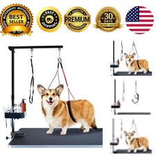 Pet grooming arm clamp adjustable height 35 inch for large small dogs black