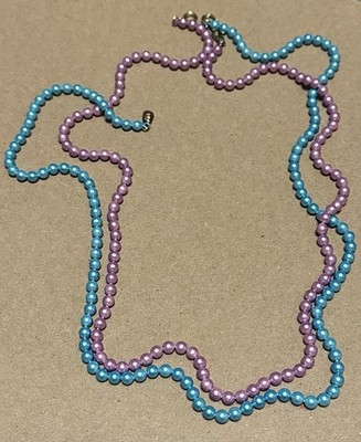Lot of 2 Oops A Daisy Blue & Pink Beaded Necklaces