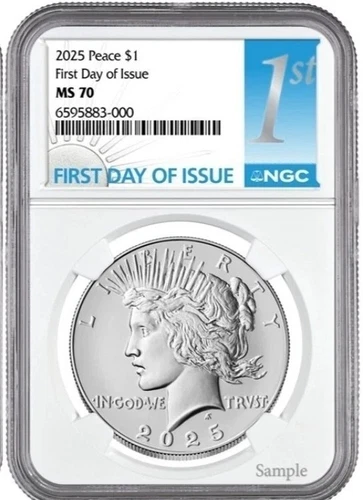 Presale- 2025 Peace Silver Dollar $1 NGC MS70 First Day Of Issue , FDI #891
