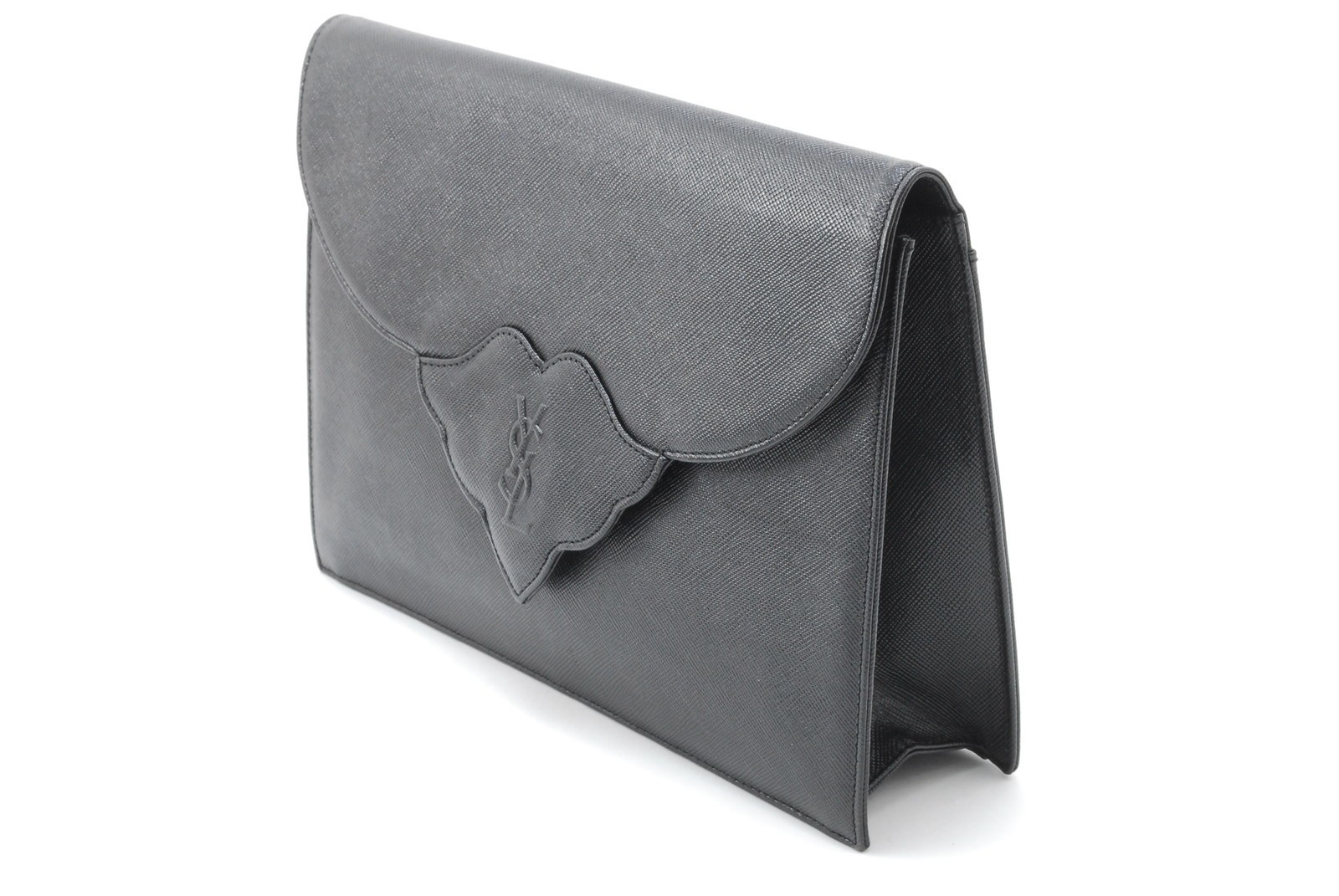 Borsa s pochette Yves Saint Laurent piccola pelle nera pelle di vitello YSL Aut