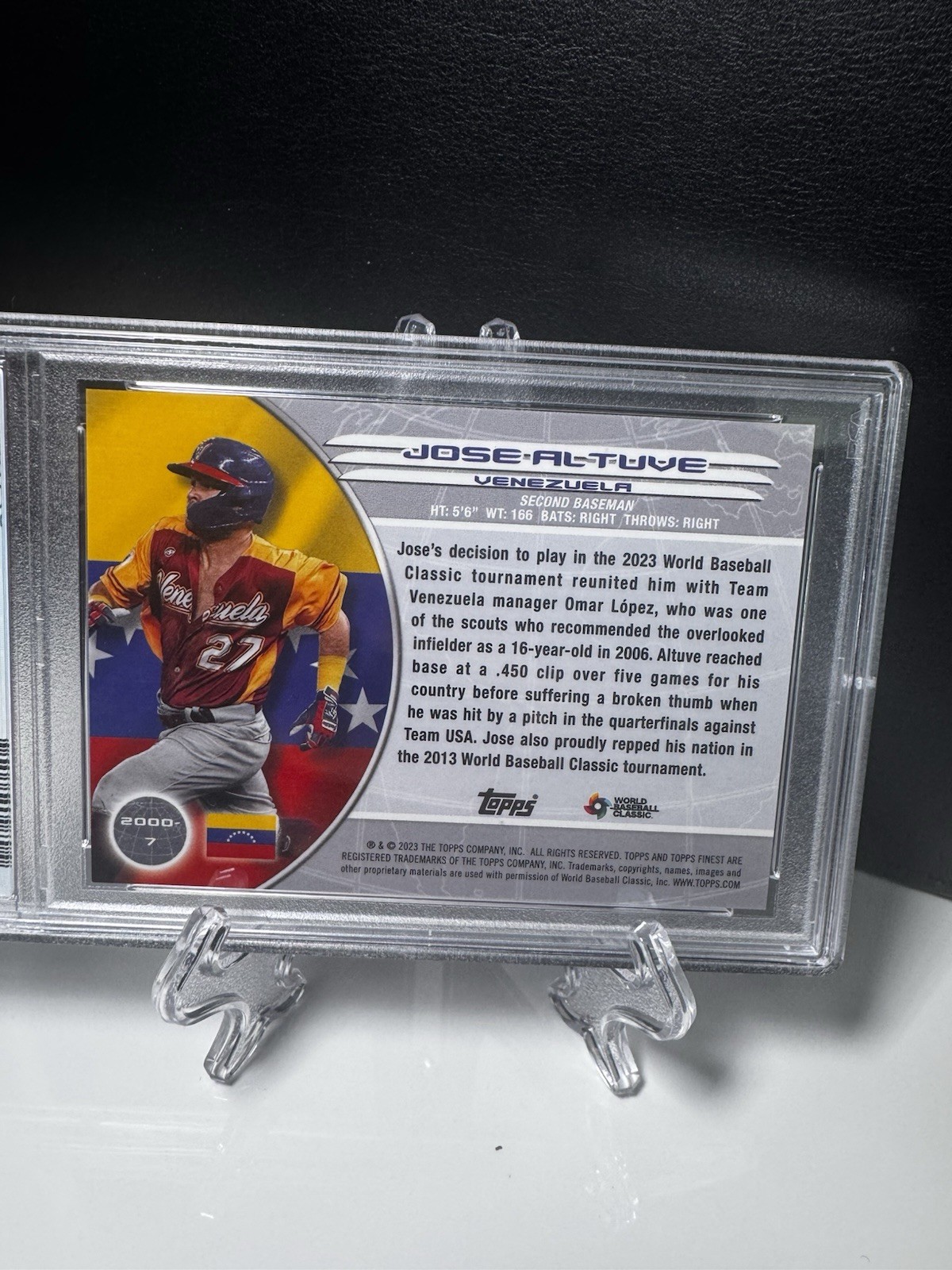2023 Topps Worlds Finest Jose Altuve /50 PSA 9 view 5