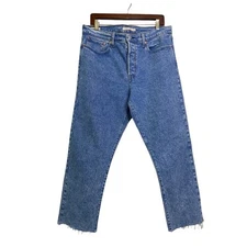 Levi’s Premium Big “E” Wedgie Straight Button Fly Jeans Size 32 Raw Hem western