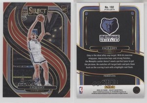 2024-25 Panini Select Premier Level Red Prizm /199 Zach Edey #192 Rookie RC