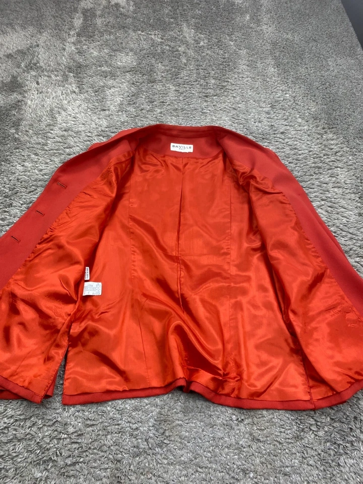 Saville Falda Traje Mujer 14 Naranja Terry Tela Plisada Lápiz Carrera Blazer 2 piezas Foto 4 de 4