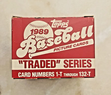 1989 Topps Traded Baseball Card Set 132 Cards: Open Box, Undisturbed, Complete