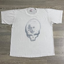 Vintage 80s Grateful Dead Skull Einstein White T-Shirt Paper Thin XL Rare