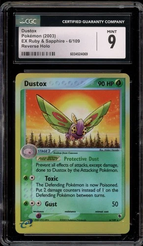 Pokemon Dustox EX Ruby & Sapphire Reverse Holo Rare #6 CGC 9 Mint