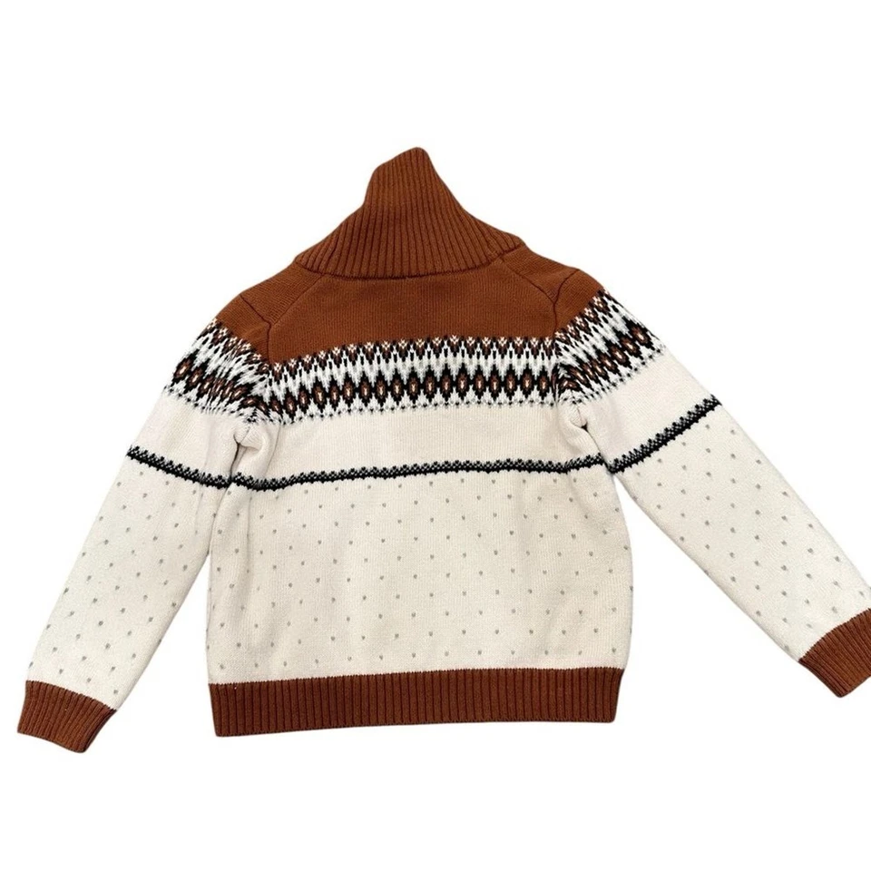Janie & Jack Bear Fair Isle披肩领套头衫 — 第 2/4 张图片