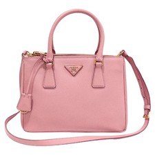 Saffiano Lux Gold Triangle Double Zip Galleria Medium Women Pink One Size