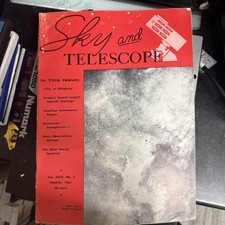 Sky and Telescope Magazine 1965 March Moon Galaxies Astronomy Vintage PQ