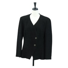 CHANEL Jacket Cotton Black CC Auth 158557M