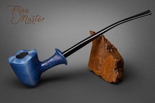 Mr. Brog WOODEN TOBACCO SMOKING PIPE  323 Mashroom Blue Churchwarden Pear + Box