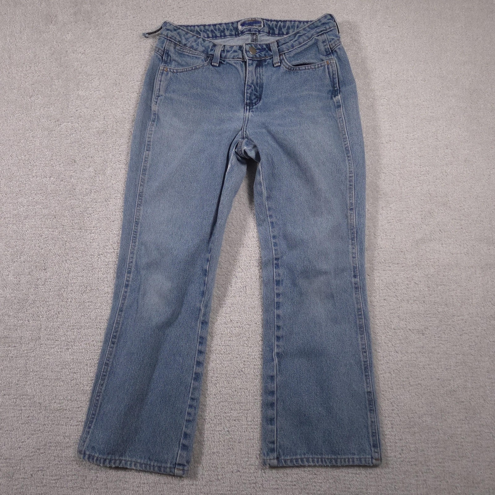 Womens 5/6 Denim Straight Leg 5 Pocket Zip Fly Adjustable Wa