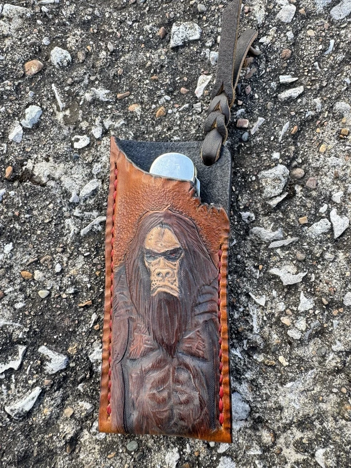 Cuchillo de cuero bolsa deslizante estuche hecho a mano XX tamaño cuchillo trampero o ganadero Foto 2 de 4