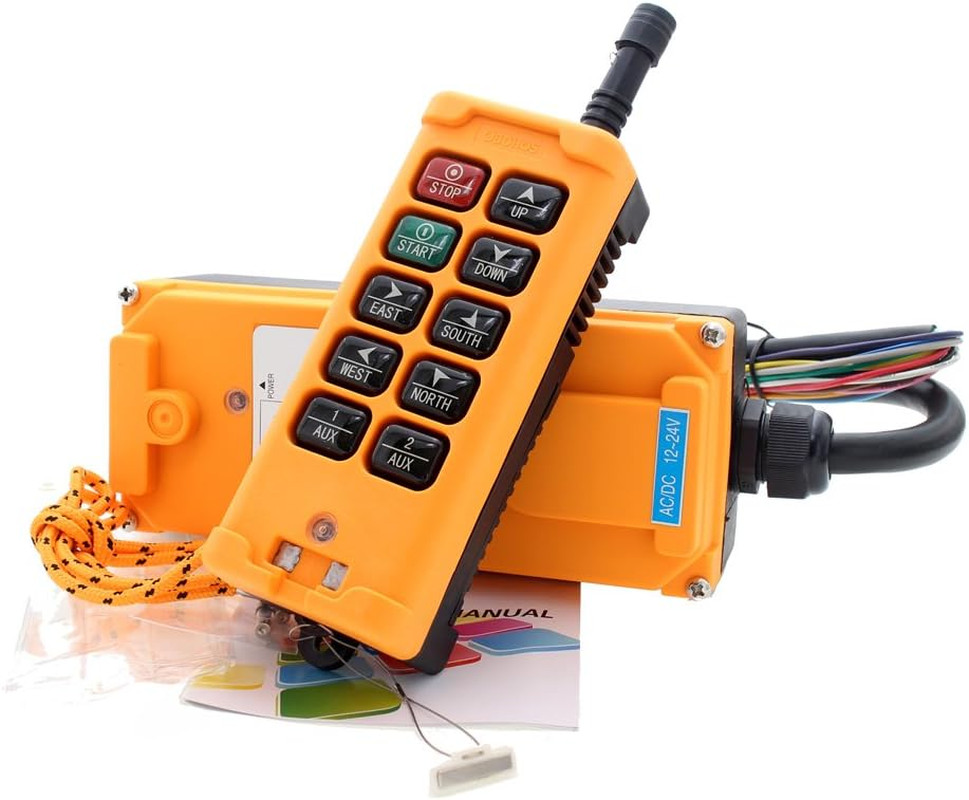 10-Key Industrial Crane Remote Control, AC/DC 12-24V
