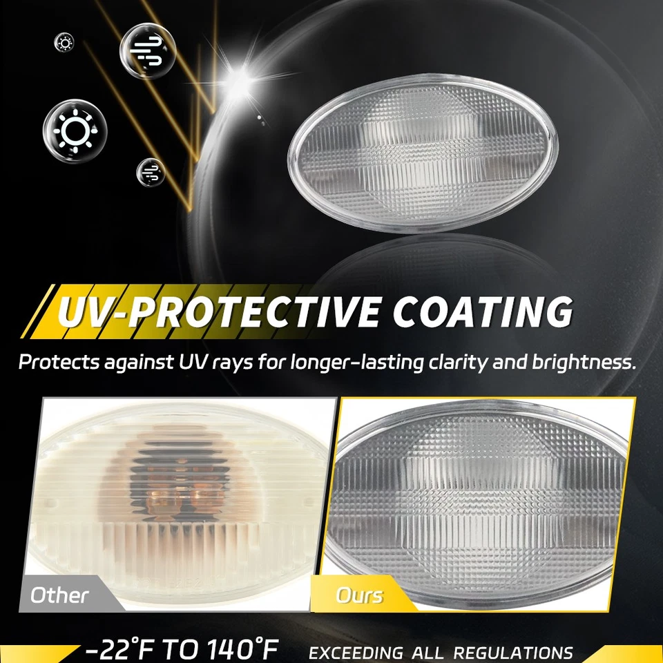 2 luces de señalización laterales para capó guardabarros delantero con lente transparente para Freightliner M2 106 112 Foto 2 de 4