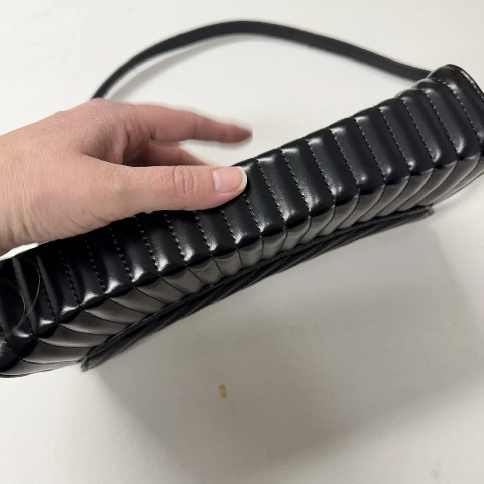 Cavalli Class Quilted Black Leather Shoulder Bag Purse Luxury Designer Handbag - Image 2 of 4