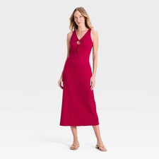 Women's Keyhole Beaded Knit Maxi Dress - A New Day