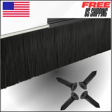 Garage Door Brush Seal Black Bottom Sweep Roll-Up Door Stripping, 314.9" 8 Pack
