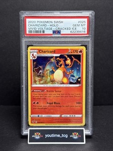 2020 Pokemon Sword & Shield Vivid Voltage Cracked Ice Charizard-Holo #025 PSA 10
